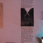 installation view • LCD screen • drawing • text about Mudd Club