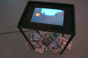 rusty video table showing a visit to a fortune-teller